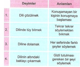 8.Sınıf Turkçe Deyımler Testi Çöz 1