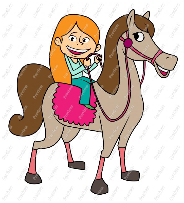 Girl Child Riding A Horse
