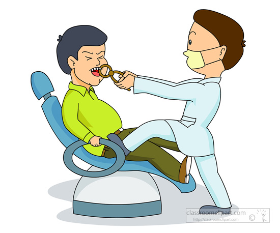 dentist extracting patients tooth clipart